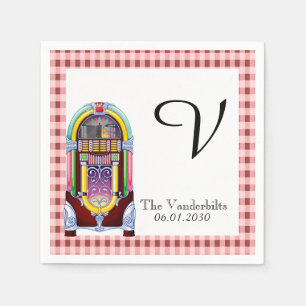 Vintage Jukebox-Hochzeit von Napkin in den 50er Ja Serviette