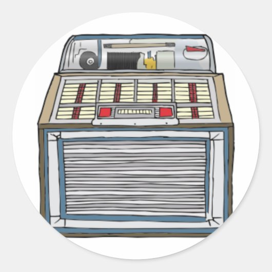 Vintage Jukebox Runder Aufkleber (Vorderseite)