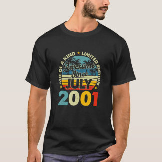 Vintage Juli 2001 20 Jahre Alt 20. Geburtstag Retr T-Shirt