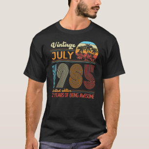 Vintage July 1985 Limited Edition Birthday T-Shirt