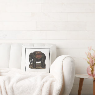 Vintage Jumbo Circus Elephant Retro Die Cut Card Kissen