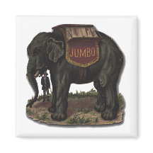 Vintage Jumbo Circus Elephant Retro Die Cut Card