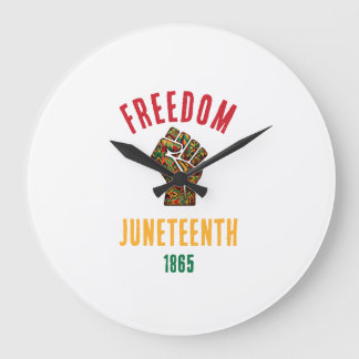 Vintage Juneteenth Freiheit 1865 Panafrikanisches  Große Wanduhr