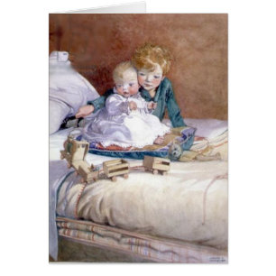 Vintage - Junge & Baby Schwester,