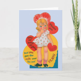 Vintage Junge in meiner Klasse Valentinstag Feiertagskarte