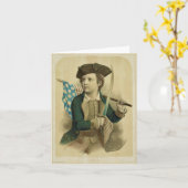 Vintage Junge mit Notizkarte der amerikanischen Fl Karte (Gelbe Blume)