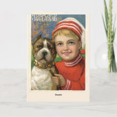 Vintage Jungen-u. Feiertagskarte (Rückseite)