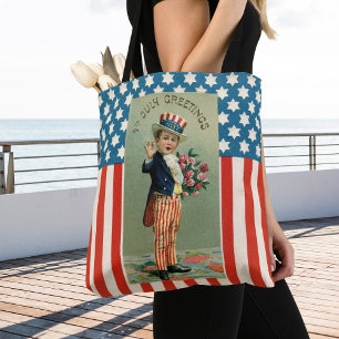 Vintage junger Onkel Sam 4. Juli Tasche