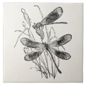 Vintage Jungfrau-Libellen-personalisierte Fliese (Vorderseite)