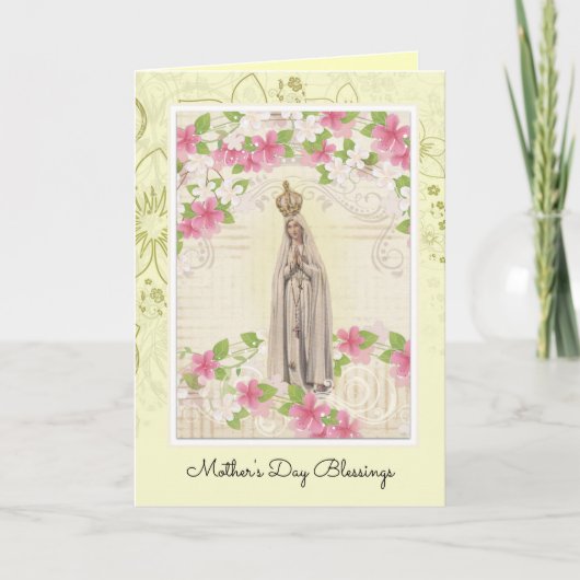 Vintage Jungfrau Mary Fatima Jesus Religious Karte (Vorderseite)