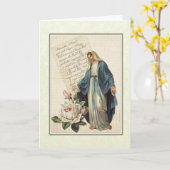 Vintage Jungfrau Mary Jesus Religious Memorare Karte (Gelbe Blume)