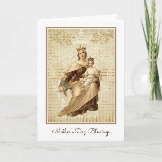 Vintage Jungfrau Mary Mount Carmel Karte (Vorderseite)