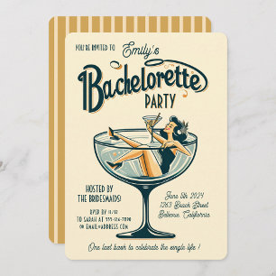 Vintage Junggesellinnenabschied Vintage Bach Party Einladung