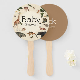Vintage Jungle-Babydusche Fächer
