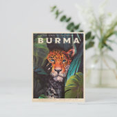 Vintage jungle leopard postkarte (Stehend Vorderseite)