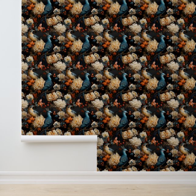 Vintage Jungle Parrots Viktorianisch Boho Tropical Tapete (Anwendung)