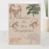 Vintage Jungle Safari Babydusche Danke Karte (Vorderseite)