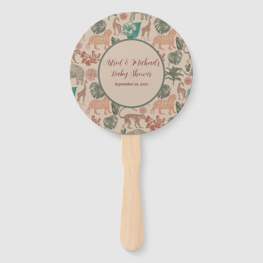 Vintage Jungle Safari Babydusche Fächer (Vorderseite)