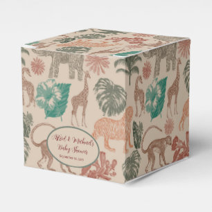 Vintage Jungle Safari Babydusche Geschenkschachtel