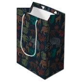 Vintage Jungle Safari Mittlere Geschenktüte (Vorderseite Schrägansicht)