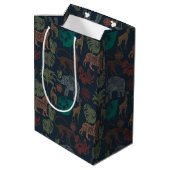 Vintage Jungle Safari Mittlere Geschenktüte (Rückseite Schrägansicht)