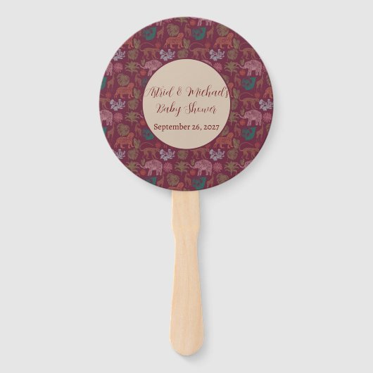 Vintage Jungle Safari Pink Babydusche Fächer (Vorderseite)