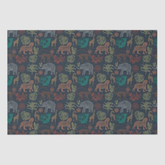 Vintage Jungle Safari Seidenpapier (Vorderseite)