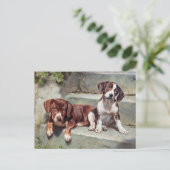 Vintage Jungtiere Postkarte (Stehend Vorderseite)