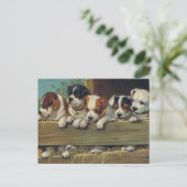 Vintage Jungtiere Postkarte (Stehend Vorderseite)