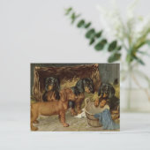 Vintage Jungtiere Postkarte (Stehend Vorderseite)