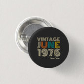 Vintage Juni 1976 Custom Jahr Button (Vorne & Hinten)