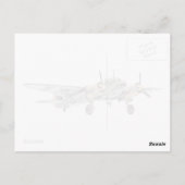 Vintage Junkers Ju 88 Zeichnend Bomberflugzeuge Postkarte (Rückseite)