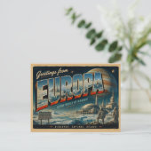 Vintage-Jupiter-Mond-Reise-Kunst Postkarte (Stehend Vorderseite)