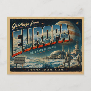 Vintage-Jupiter-Mond-Reise-Kunst Postkarte