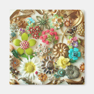 Vintage-Juwelen Blumenmagnet Magnet