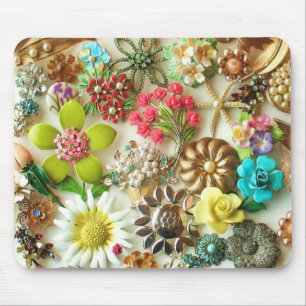 Vintage Juwelen BlumenMousepad Mousepad