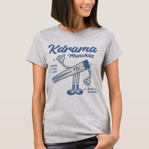 Vintage K-Drama Snackspaß Lustige Cartoon-Essstäbc T-Shirt