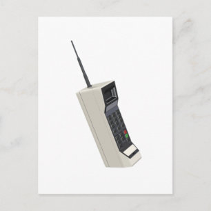 Vintage kabelloses Mobiltelefon Postkarte