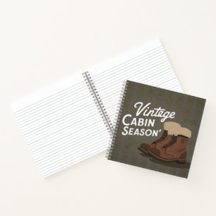 Vintage Kabinensaison Stift Kariert Retro Fall Art Notizblock