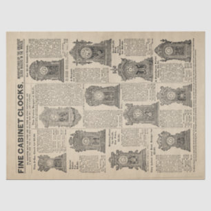 Vintage Kabinettuhren-Katalog Seidenpapier