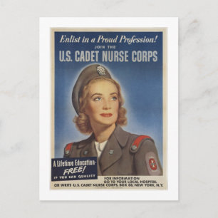 Vintage Kadettenkrankenschwestern Postkarte