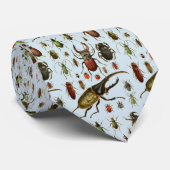 Vintage Käfer-Insekten-Entomologie hellblau Krawatte (Gerollt)