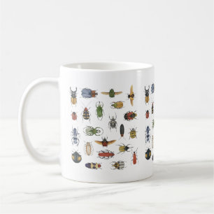 Vintage Käfer Insekten Muster Entomologie Natur Kaffeetasse