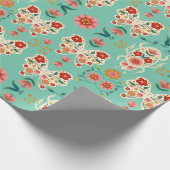 Vintage Käfer und Schmetterling Geschenkpapier (Ecke)