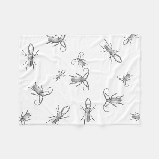Vintage Käferillustrationsdecke Fleecedecke (Vorderseite (Horizontal))