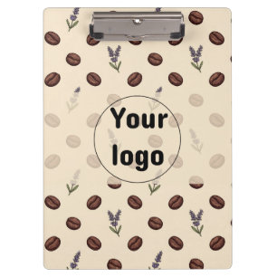 Vintage-Kaffebohnen und Lavendel-Café-Branding Klemmbrett