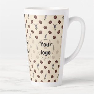 Vintage-Kaffebohnen und Lavendel-Café-Branding Milchtasse