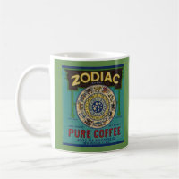 Vintage Kaffee-Aufkleber-Tasse (Tierkreis-Kaffee)