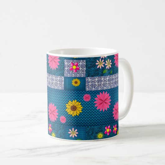 Vintage Kaffee-Blumenkohl-Tasse Kaffeetasse (VorderseiteRechts)