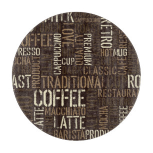 Vintage-Kaffee-Erlebnis Nahtloses Muster Schneidebrett
